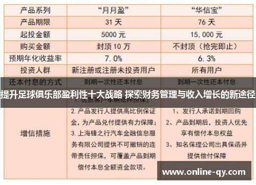 提升足球俱乐部盈利性十大战略 探索财务管理与收入增长的新途径